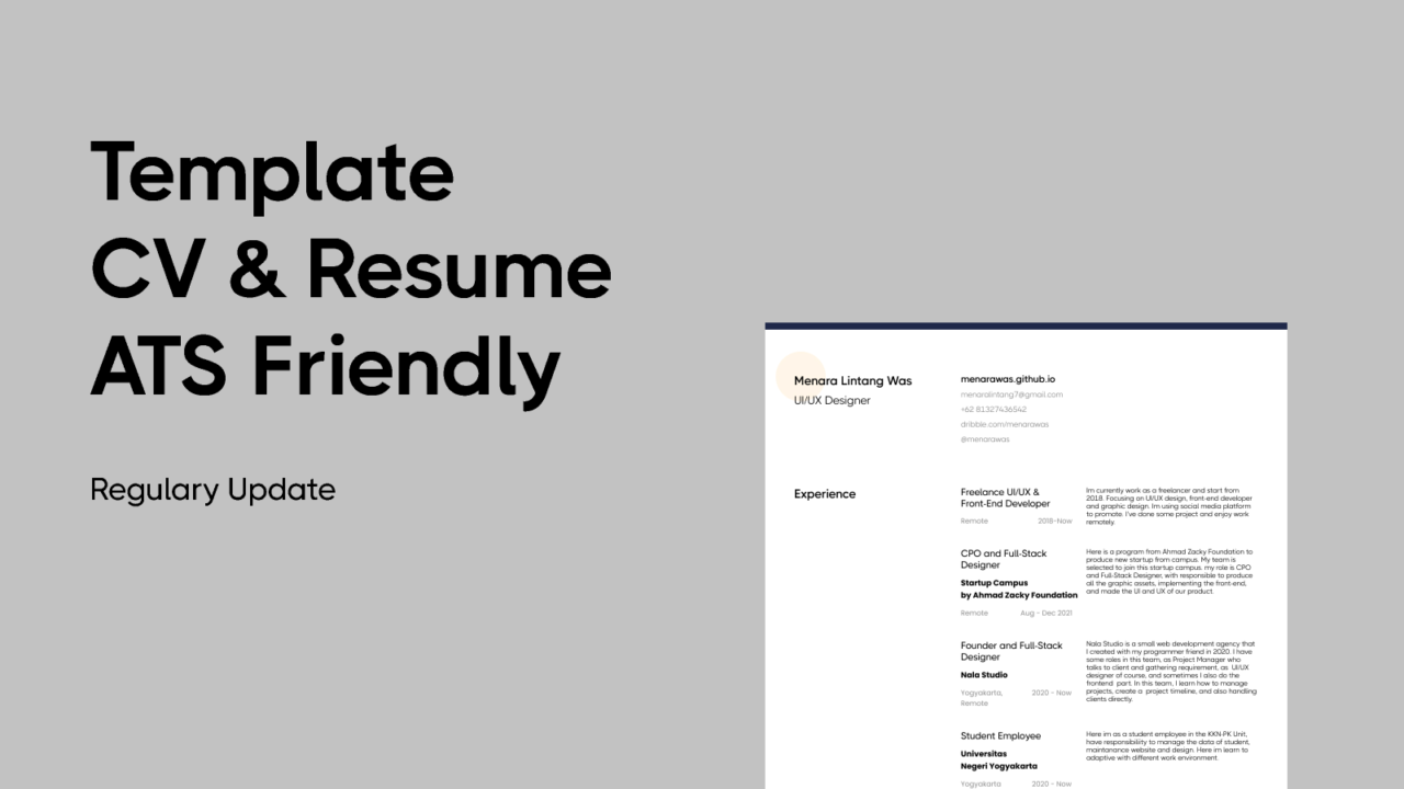 Resume templates optimized for ATS